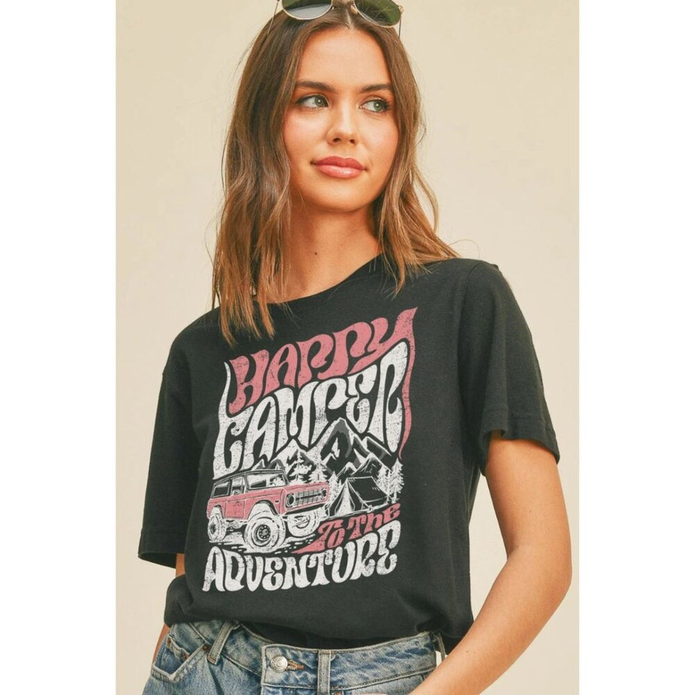 New Happy Camper To the Adventure Graphic Tee